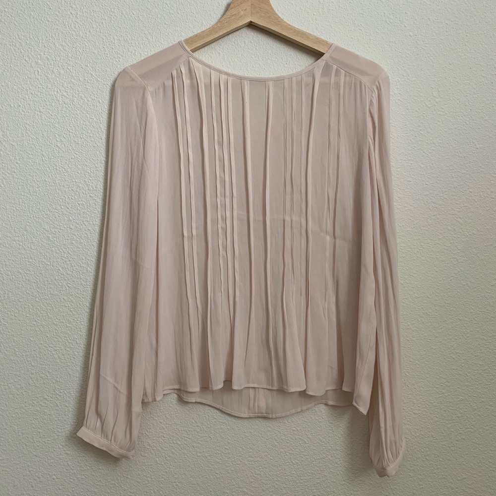 [Loft Petite] Beige pintuck Blouse